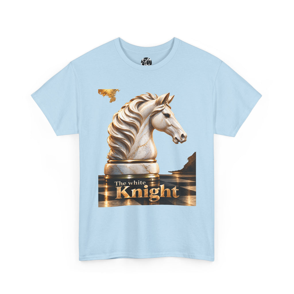 White Knight Chess T‑Shirt — 'The move is there, but you must see it.' Quote Tee