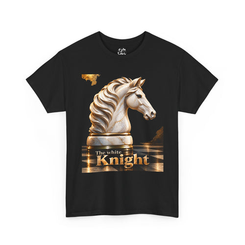 White Knight Chess T‑Shirt — 'The move is there, but you must see it.' Quote Tee